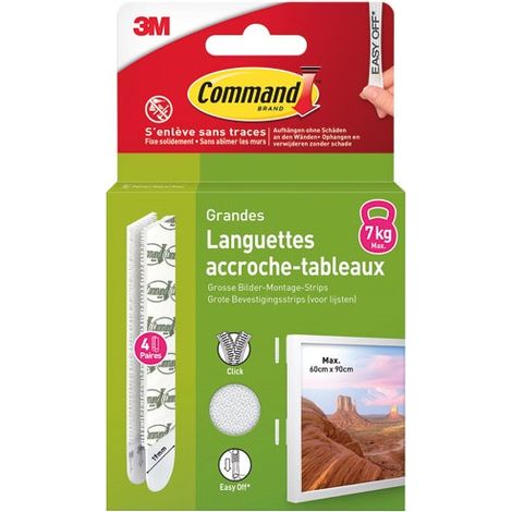 Großer weißer Bilderbefestigungsstreifen, 8er-Packung COMMAND