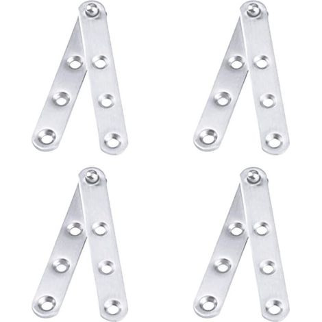 4pcs Charnière Pivot Porte 360 Degré Tournante Porte Placard Armoire Acier Inox 100mmx16mm (1/5)