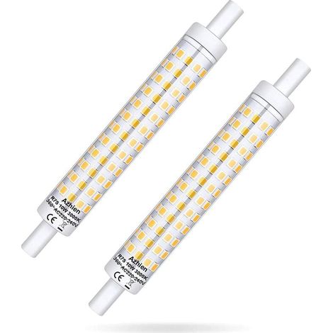 R7S LED 118mm Dimmable 10W, Ampoules R7S 118mm Blanc Chaud 3000K,10 Watt Equivalent Lampe Halogene 48W 60W 75W,1000LM,360 Degres,Prise R7S J118 Lineaire,Pas de Scintillement,Lot de 2 [Classe énergétiq (1/5)