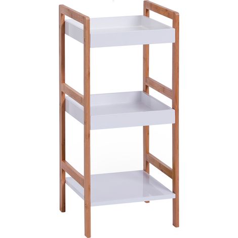 Scaffale con 3 Ripiani in Bamboo e MDF