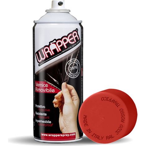 Wrapper Spray Vernice Removibile Tinta Ral - Colore: ROSSO TRAFFICO