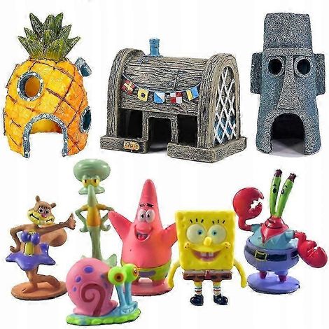 Ensemble de figurines de maisons Bob l'éponge, décorations pour aquarium [NX]