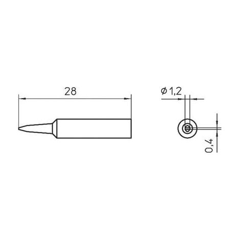 Weller XNT K punta de soldar de plata 28 mm