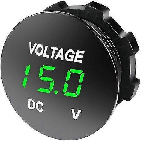 Voltmètre numérique étanche 12 V à affichage LED pour bateau, véhicule marin, moto, camion, quad, UTV, voiture, camping-car, caravane (1/5)