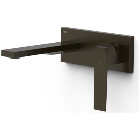 Mitigeur lavabo encastré bec 180 mm Noir Bronze - TRES 20230031KMB (1/2)