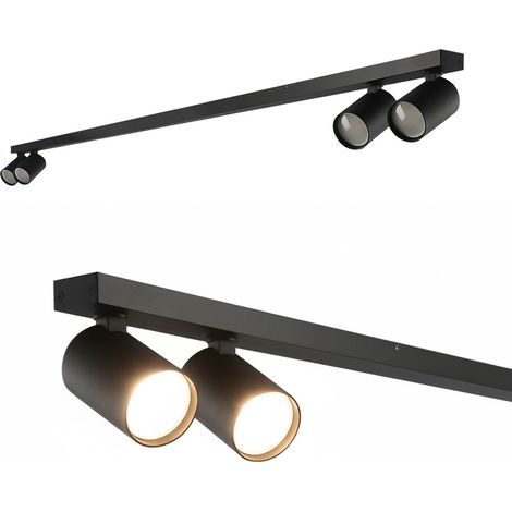 Plafonnier à 4 spots orientables IP20 GU10 230V MALGA 4 LINE noir EDO Solutions (1/5)