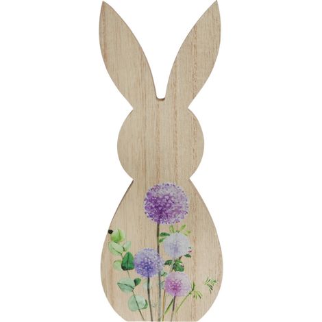 Conejo de Pascua de madera con decoración, 20 cm (1/5)