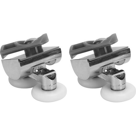 Roue pivotante de 23 mm pour roulettes de suspension de porte coulissante de salle de bain, poulies supérieures pour parois de douche en verre courbé, roues doubles (1/5)