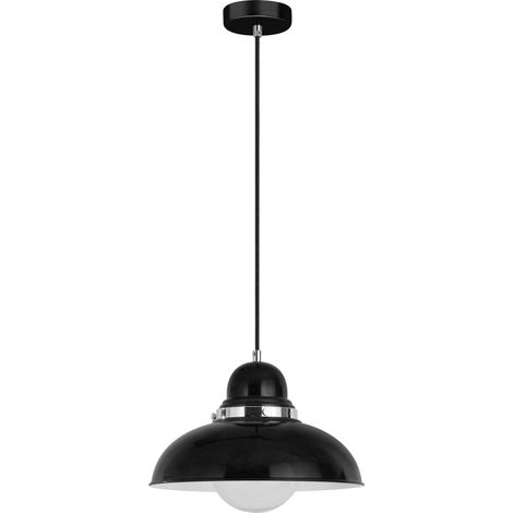 Premier Housewares Black and Chrome Pendant Light (1/2)