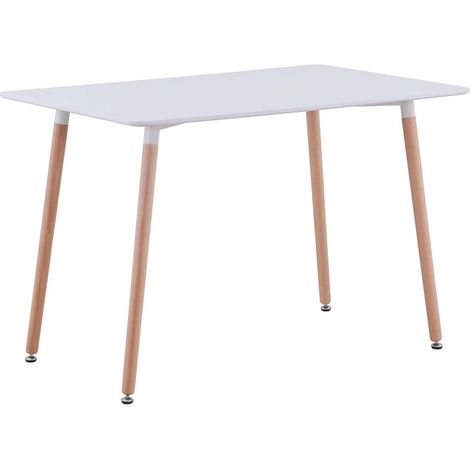 Table à manger, design moderne minimaliste, matériaux durables, Blanc (1/2)
