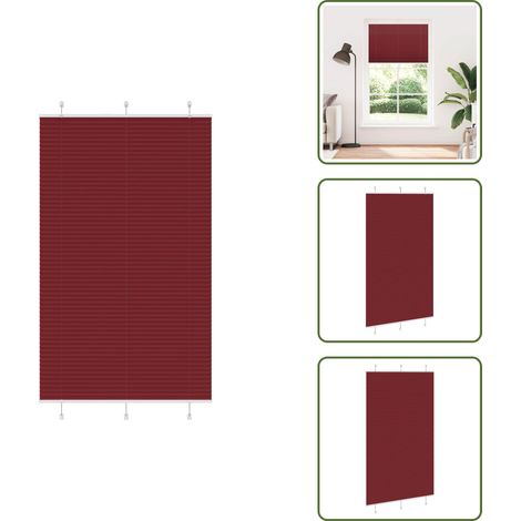 The Living Store Plissee Bordeauxrot 120x200 cm Stoffbreite 119,4 cm Polyester - Sichtschutz (1/5)