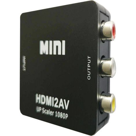 Convertisseur HDMI vers AV, HDMI vers RCA, HDMI vers AV, adaptateur convertisseur vidéo/audio composite HDMI vers 3RCA CVBS AV 1080p compatible PAL/NTSC avec câble de charge USB pour PC, ordinateur po (1/5)