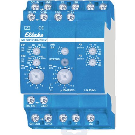 Eltako 22100530 MFSR12DX-230V Relais électrique multifonction 230 V/AC 1 pc(s) Plage temporelle: 0.1 - 14400 s 1 NO (T)