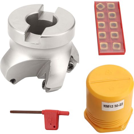 4 Flute Face Mill Cutter Head with 10 Inserts Robust Oxidation Resistance for Metal Processing