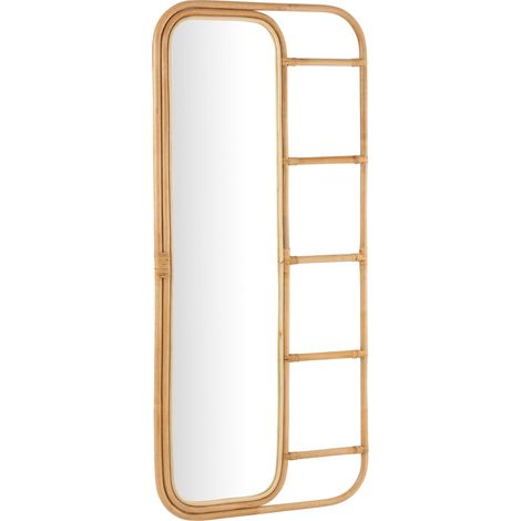 Miroir avec échelle en rotin naturel KAELA (1/4)
