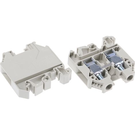 Bloc de jonction de traversée RS PRO, 10mm², A visser, Gris ( Prix pour Paquet de 5 )