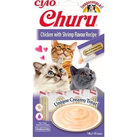 Inaba  Ciao Churu  Premios para gatos 4x14g - Pollo con gambas 4x14g (56g)