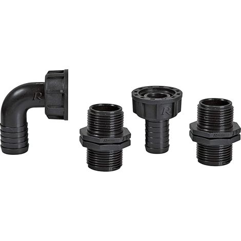 Ribiland 01552 - Raccord pour Pompe 1" - Lot de 4 - Noir