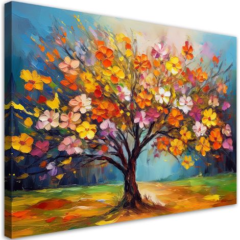 Tableau déco Arbre d'automne abstrait coloré 100x70 (1/5)