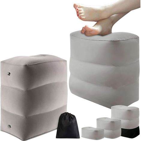 Reposapiés inflable para pies, almohada inflable para viajes en coche o avión. (1/5)