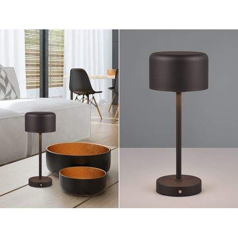 Akku Tischleuchte JEFF per USB aufladbar, Sensordimmer, Schwarz, 30cm (1/5)