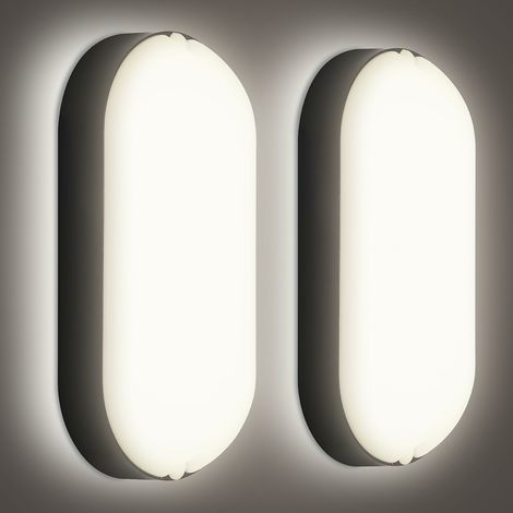 SWANEW Luminaire pour pièces humides 15w IP54 Plafonnier lampe Idéal pour salle de bain,atelier, etc. 2 pièces
