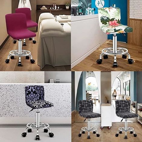 Housse de Tabouret de Bar Extensible, 2PC Housse de Chaise Haute Imprimée,Protecteur de Siège Chaise de Salle à Manger 13 (1/4)