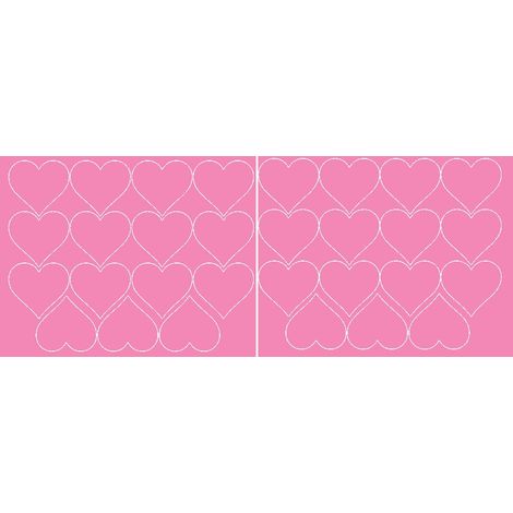 Adesivi a forma di cuore per San Valentino, 6 cm, 30 pezzi, rosa lucido