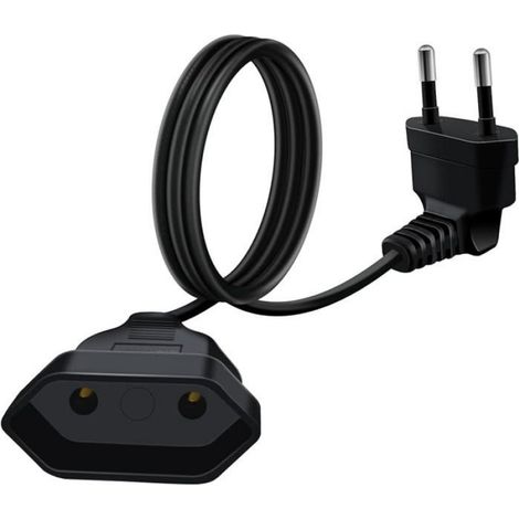 HuaLiSiJi Rallonge d& 39alimentation Euro 2.5A 250V 625W Câble D& 39extension Euro Rallonge Câble Euro pour Une Noir 5m (1/5)