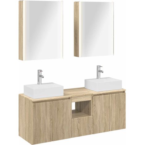 Bathroom Cabinet Set 5 pcs Sonoma Oak Engineered Wood vidaXL (1/5)