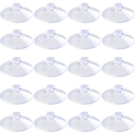 20mm 100 Pièces Mini Ventouses Transparentes Sans Crochets Sans Trous, Ventouses en Plastique PVC pour Festival Décoration Mur Verre Maison Voiture