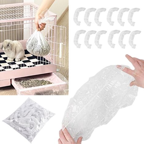 Pack of 50 Disposable Small Animal Litter Bags 35 x 25 cm Plastic Film Litter Tray for Guinea Pig Hamster Hedgehog Disposable Universal Plastic for Rabbit Cage (1/5)
