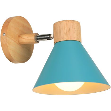 royaluxe- Applique Murale Interieure Rétro Lampe Murale Métal E27 Applique Murale Vintage Pour Salon Chambre Salle De Bain (Bleu) (1/5)