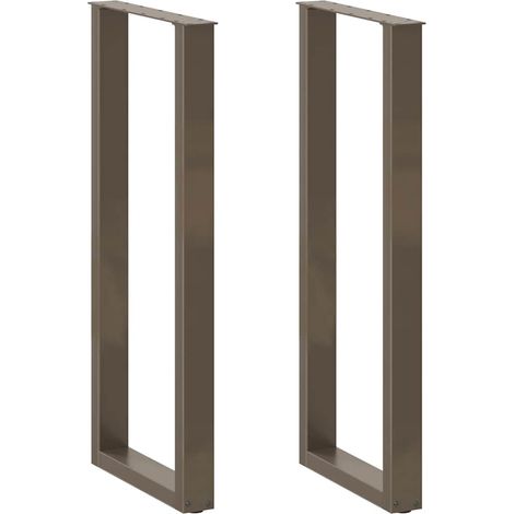 vidaXL Gambe per tavolo da bar a forma di U 2 pz in acciaio naturale 50x(110-111) cm (1/5)