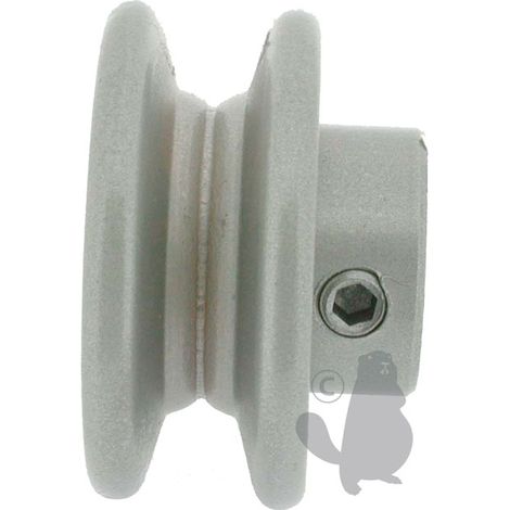 Schlüsselscheibe mit trapezförmiger Nut aus Stahl. Außendurchmesser: 76,20 mm, Innendurchmesser: 19,05 mm.