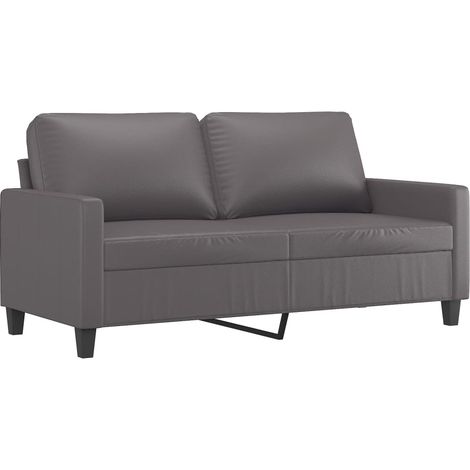 Canapé  Sofa à 2 places Gris 140 cm Similicuir