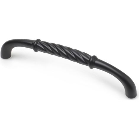 Manche en Zamak finition noire mate, dimensions: 29x136x12mm, inserts: 128mm - talla (1/2)
