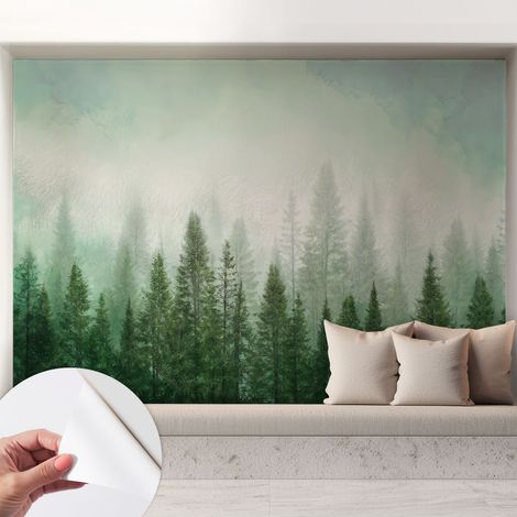 Carta da parati adesiva - lavabile - decorazione murale - per cucina - pellicola decorativa Lupo nel bosco 208x146 cm (1/5)