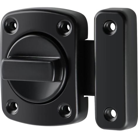 Verrou Porte Interieure Rotatif Loquet Porte, Noir Mat Moyen  Verrou Porte Exterieur Loquet Porte D'entrée Pivotant Métal pour Cabinet Portail (1/5)