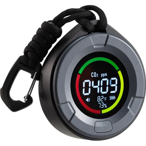 VEVOR Tragbarer CO2 Melder, Mini CO2 Messgerät mit Temperatur-& Feuchtigkeitsanzeige, 400-5000 PPM, Luftqualitätsprüfer, NDIR-Sensor, Kohlendioxid-Detektor, CO2-Sensor für Zuhause, Büro, Auto (1/5)