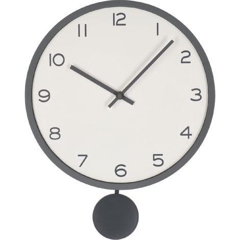 Orologio da parete "Bayron" in metallo con pendolo a batteria h Ø 30x5,5x39 cm -Tortora (1/2)