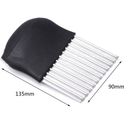 Coupe-frites Ondulé - Acier Inoxydable 430 - Noir - 14 x 9,5 cm - Cuisine Domestique - 1 Pièce (1/4)
