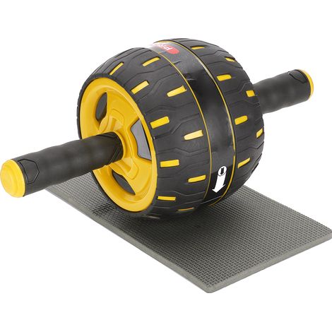 Rouleau de fitness abdominal, outil d'exercice abdominal résistant à l'usure pour usage domestique (jaune) (1/5)