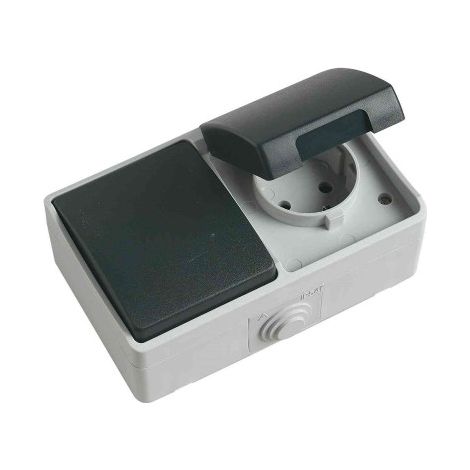 INTERRUPTOR+BASE ESTAN IP54 3620 GRIS(D) - AMIG
