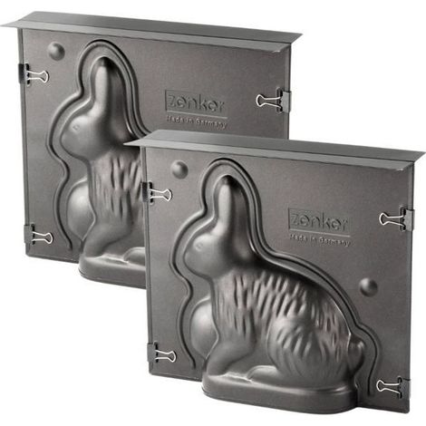 Lot de 2 moules a gâteaux 3D - ZENKER - Forme de lapin de Pâques - 600 ml (1/5)