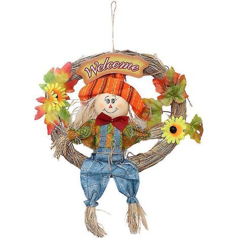 1 couronne d'épouvantail pour décoration d'Halloween