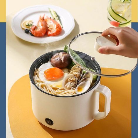 cuisinière électrique Mini marmite électrique Marmite electromenager maison Panier vapeur beige et alimentaire (1/4)