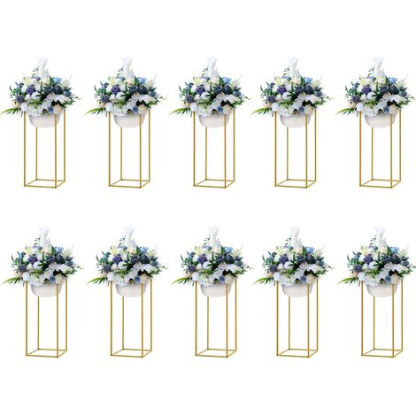 10 Stück Gold Blumenständer, Metall Blumenboden, 60cm Hoch Goldene Blumenhalter Für Home Party Hochzeit Dekorationen (1/5)