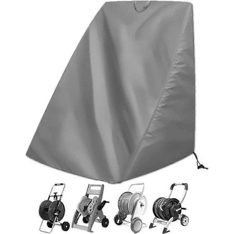 Housse de protection étanche pour enrouleur de tuyau d'arrosage autoportant, idéale pour une utilisation sur terrasse. (1/4)