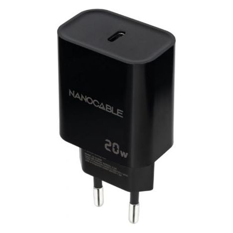 CARGADOR USB-C PD 20W NEGRO